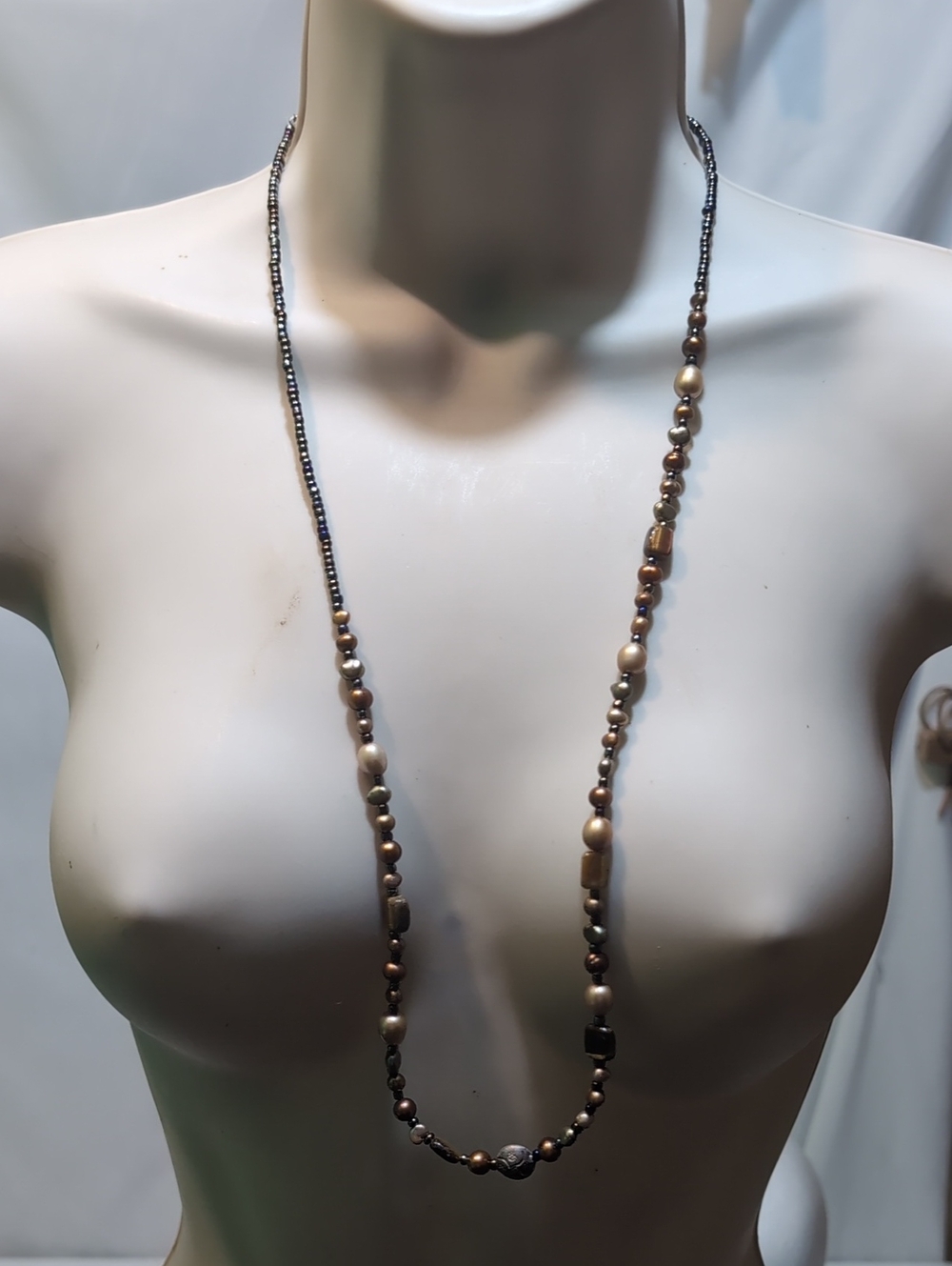 Peyote Bird Long Brown Beaded Necklace for Women ā Classic Layering Piece NWT